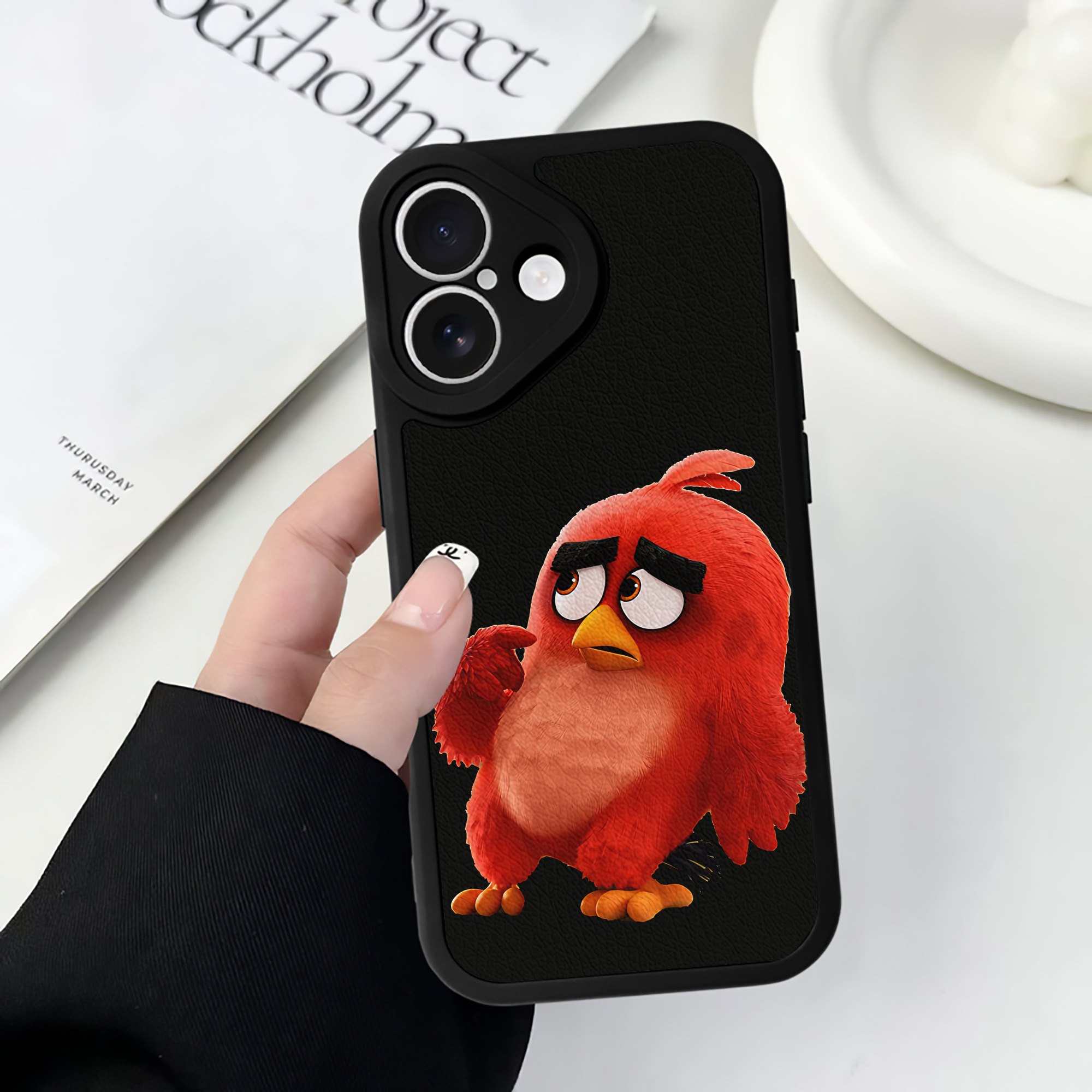 （画像用） Angry Birds アングリーバード 【iPhone 16シリーズ対応】シリコンスマホケース（レザー調） 材質：シリコン
